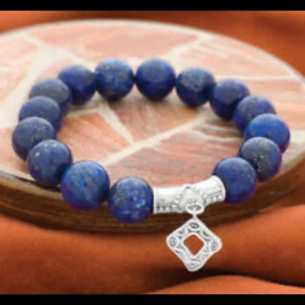 Silpada blue lapis ‘confection’ stretch bracelet